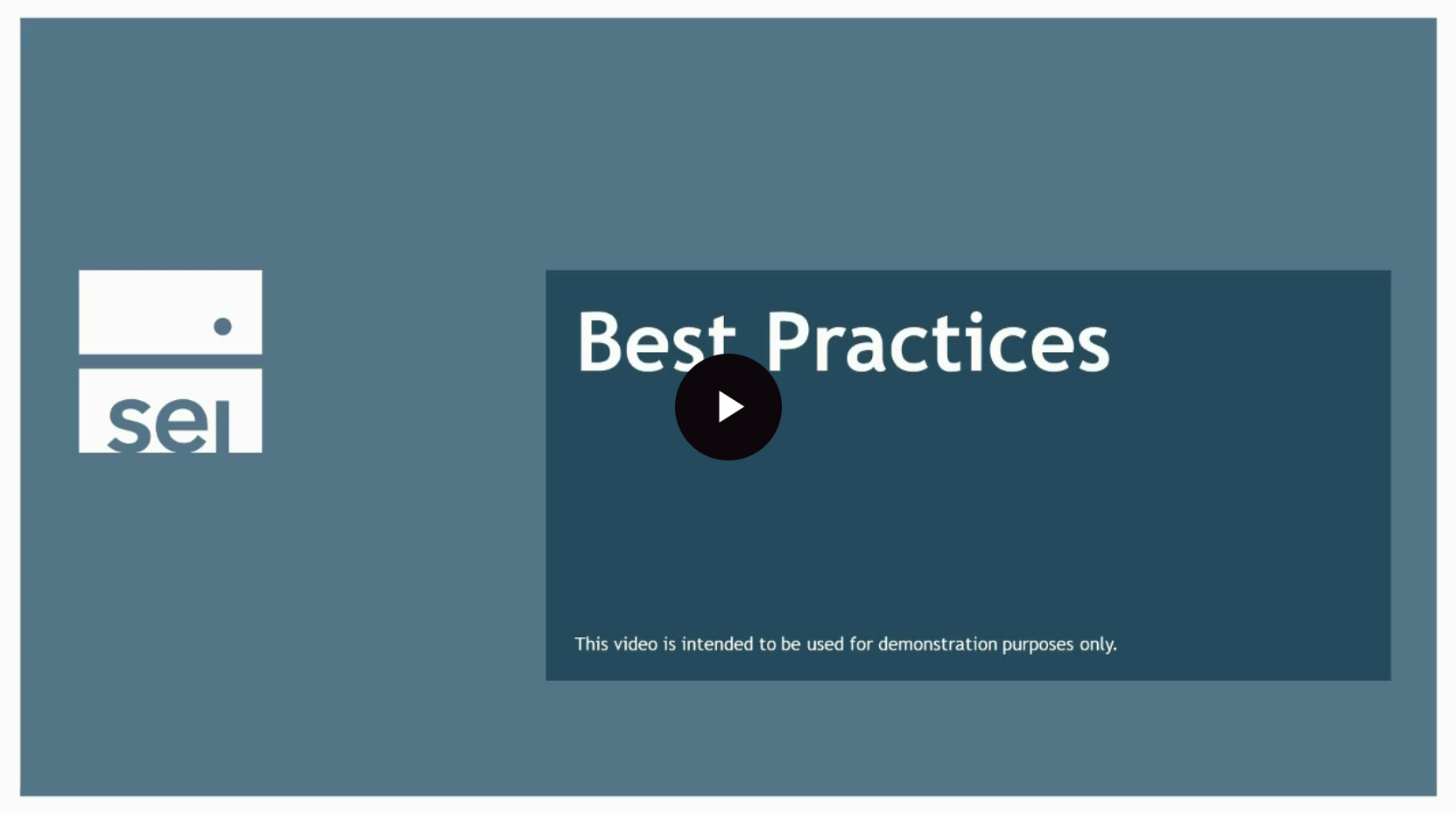 Best Practices webinar
